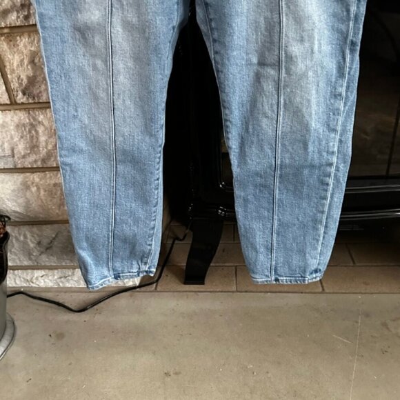 LOFT Relaxed Fit Denim Jeans Mid Rise Waist Vertical Seam Blue Women’s US 30/10 - Picture 4 of 6